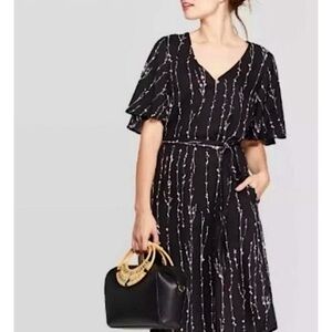 a new day Black and White Midi Dress